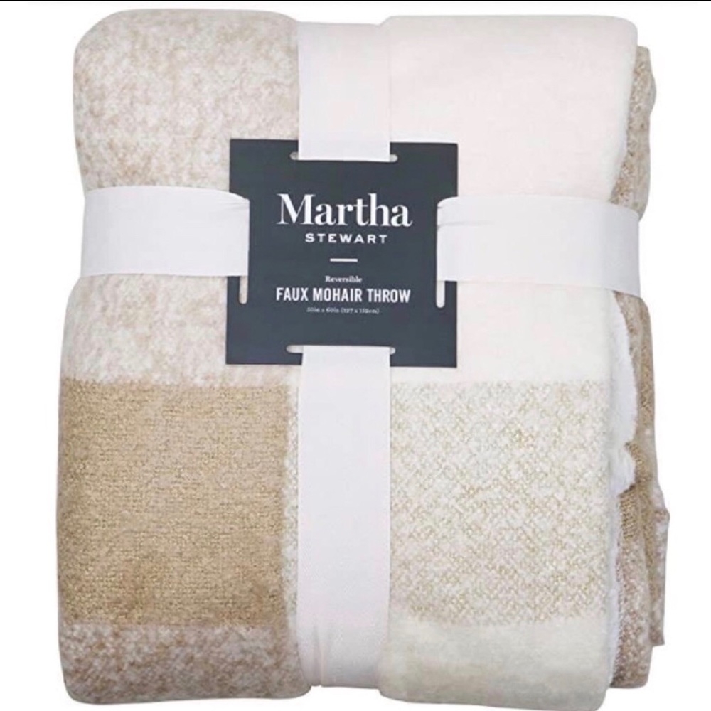 Martha Stewart Faux Mohair Throw Blanket. NWT